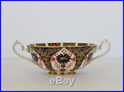 Royal Crown Derby SET OF 6 CREAM SOUP BOWLS & SAUCERS Old Imari 1128 Gold Foot