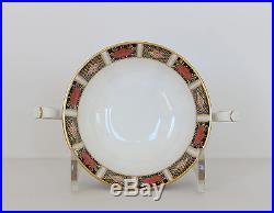 Royal Crown Derby SET OF 6 CREAM SOUP BOWLS & SAUCERS Old Imari 1128 Gold Foot