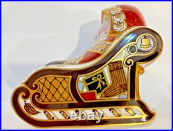 Royal Crown Derby Santa & Sleigh Paperweight Ornament E4126 Christmas