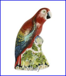 Royal Crown Derby'Scarlet Macaw' Paperweight Gold Stopper 1st Quality