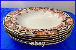 Royal Crown Derby Set Of 5 ANTIQUE 10 1/4W And 1 3/8 Deep Plates 3973 Prcln