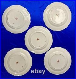 Royal Crown Derby Set Of 5 ANTIQUE 7 Wide Plates Porcelain 3973 Great Condition