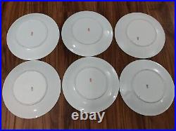Royal Crown Derby Set Of Six (6) 9.25 Dinner Plates Flowers And Berries RARE