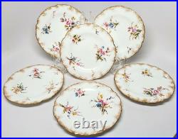 Royal Crown Derby Set of 6 Aesthetic Floral Gilt Bread Plates 1891 England