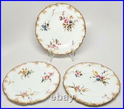 Royal Crown Derby Set of 6 Aesthetic Floral Gilt Bread Plates 1891 England