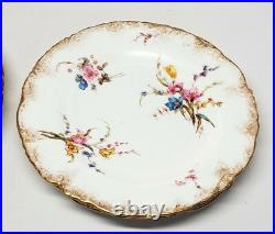 Royal Crown Derby Set of 6 Aesthetic Floral Gilt Bread Plates 1891 England