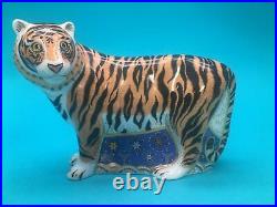 Royal Crown Derby Siberian Tiger Paperweight Gold Stopper Limited Edition