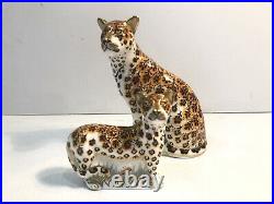Royal Crown Derby Signature Edition Leopardess & Leopard Cub 1st Quality