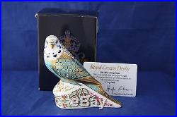 Royal Crown Derby Sky Blue Budgerigar Paperweight Boxed MMVII