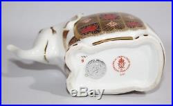 Royal Crown Derby Small Imari Elephant Paperweight Silver Stopper