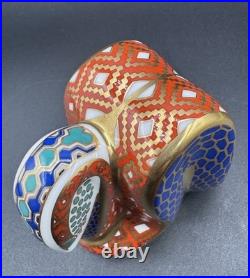 Royal Crown Derby Snake Floral Paperweight 22k Gold Imari Bone China Figurine