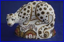 Royal Crown Derby Snow Leopard Paperweight MMVI Boxed