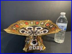 Royal Crown Derby Solid Gold Band Imari Dolphin Centerpiece Bowl Ret. $5,780 1st