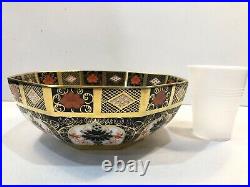 Royal Crown Derby Solid Gold Band Old Imari 8 Octagonal Bowl 1st Quality MINT