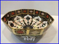 Royal Crown Derby Solid Gold Band Old Imari 8 Octagonal Bowl 1st Quality MINT