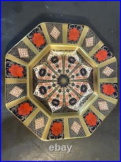 Royal Crown Derby Solid Gold Band Old Imari 9 Octagonal Plate withBox Retail $530