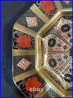 Royal Crown Derby Solid Gold Band Old Imari 9 Octagonal Plate withBox Retail $530