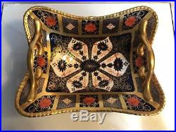 Royal Crown Derby Solid Gold Band Old Imari Centerpiece Basket 1919 1st Quality