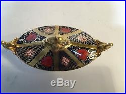 Royal Crown Derby Solid Gold Band Old Imari Covered Urn Compote Vase 1st Quality