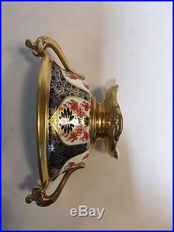Royal Crown Derby Solid Gold Band Old Imari Covered Urn Compote Vase 1st Quality