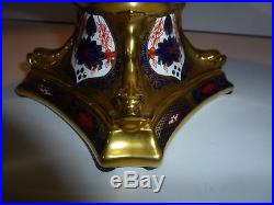 Royal Crown Derby Solid Gold Band Old Imari Dolphin Centerpiece Retail $3,250
