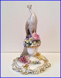 Royal Crown Derby Standing Peacock Unique Piece Dated 1977 Signed Sk Boxed