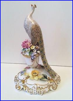 Royal Crown Derby Standing Peacock Unique Piece Dated 1977 Signed Sk Boxed