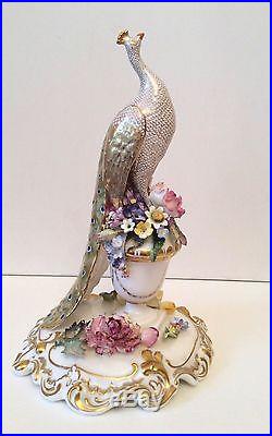 Royal Crown Derby Standing Peacock Unique Piece Dated 1977 Signed Sk Boxed