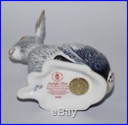 Royal Crown Derby Starlight Hare Paperweight Gold Stopper vgc