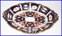 Royal Crown Derby, TRADITIONAL IMARI, 2451 Blue Rust Flowers, Oval Dessert Dish