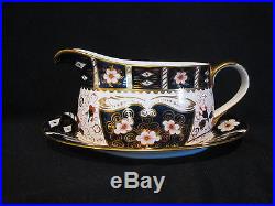 Royal Crown Derby TRADITIONAL IMARI 2451- Gravy Boat and Stand