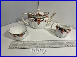 Royal Crown Derby Teapot, cream, and sugar
