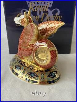 Royal Crown Derby The Wyvern Winged Dragon Of Wessex Paperweight-1st Q & Mint
