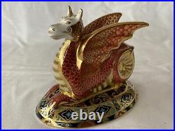 Royal Crown Derby The Wyvern Winged Dragon Of Wessex Paperweight-1st Q & Mint