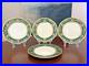 Royal-Crown-Derby-Tiffany-Co-10-Emerald-Parcel-gilt-4pcs-Dinner-Plates-set-01-pjui