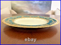 Royal Crown Derby. Tiffany & Co 10 Emerald Parcel-gilt 4pcs Dinner Plates set