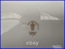 Royal Crown Derby. Tiffany & Co 10 Emerald Parcel-gilt 4pcs Dinner Plates set