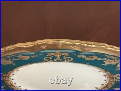 Royal Crown Derby. Tiffany & Co 10 Emerald Parcel-gilt 4pcs Dinner Plates set