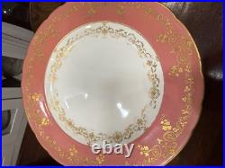 Royal Crown Derby. Tiffany & Co 9 Pink Parcel-gilt 12 pcs Dinner Plates set