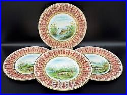 Royal Crown Derby Tiffany Co. Hand Painted Fish Scenes 9 Plates(Set of 4) B