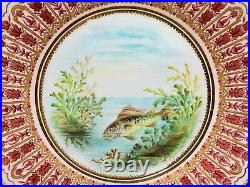 Royal Crown Derby Tiffany Co. Hand Painted Fish Scenes 9 Plates(Set of 4) B