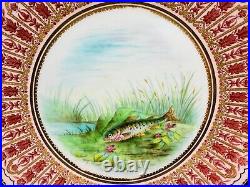 Royal Crown Derby Tiffany Co. Hand Painted Fish Scenes 9 Plates(Set of 4) B