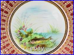 Royal Crown Derby Tiffany Co. Hand Painted Fish Scenes 9 Plates(Set of 4) B