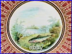 Royal Crown Derby Tiffany Co. Hand Painted Fish Scenes 9 Plates(Set of 4) B