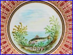 Royal Crown Derby Tiffany Co. Hand Painted Fish Scenes 9 Plates(Set of 4) C