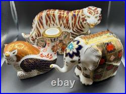 Royal Crown Derby Tiger Elephant & Mystical Beasts Bull Set MINT