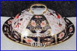 Royal Crown Derby Traditional Imari #2451 Bone China Covered Muffin Dish