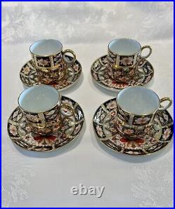 Royal Crown Derby Traditional Imari 2451 demitasse c/s (4 Each) 5 Saucers