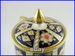 Royal Crown Derby Traditional Imari Coffee Pot with Lid Blue Panels Red Florals