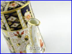 Royal Crown Derby Traditional Imari Coffee Pot with Lid Blue Panels Red Florals